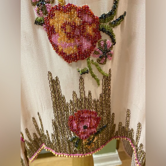 TRACY REESE Silk Chiffon Beaded Dress w/Slip NWT 12 - Picture 12 of 16